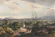 unknow artist Mexico, visto desde el Arsobisbado de Tacubaya. Mexico City seen from Tacubaya. Hand-colored lithograph highlighted with gum arabic France oil painting artist